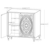 Cardella Distressed White 2-Door Mandala Accent Cabinet by Coaster at Eve Furniture