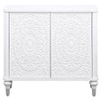 Cardella Distressed White 2-Door Mandala Accent Cabinet by Coaster at Eve Furniture