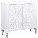 Cardella Distressed White 2-Door Mandala Accent Cabinet by Coaster at Eve Furniture