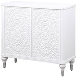 Cardella Distressed White 2-Door Mandala Accent Cabinet by Coaster at Eve Furniture