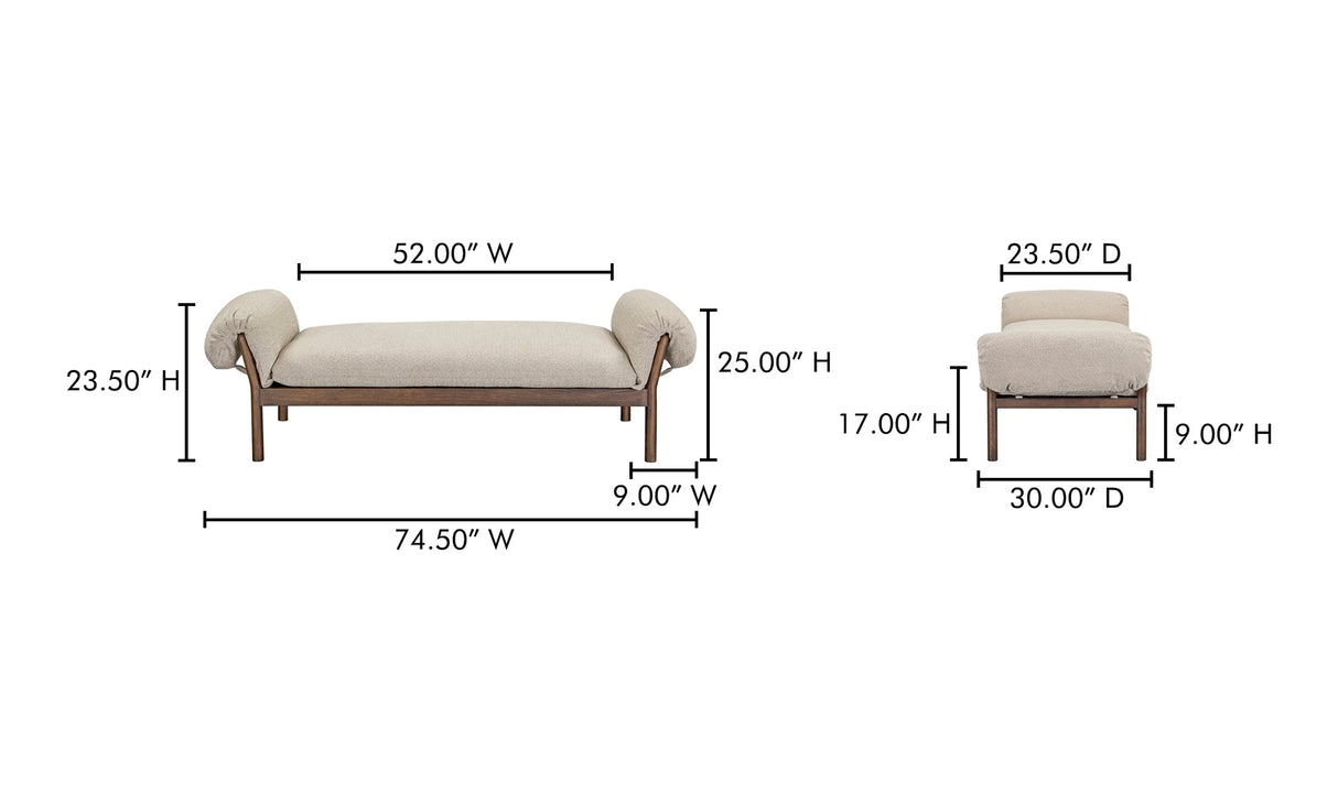 Cardero Daybed Beige by Moe's Home at Eve Furniture