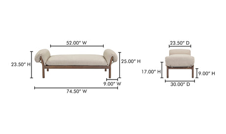 Cardero Daybed Beige by Moe's Home at Eve Furniture