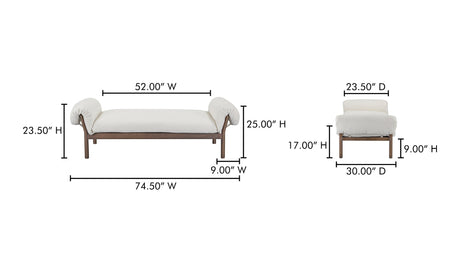 Cardero Daybed Ivory by Moe's Home at Eve Furniture
