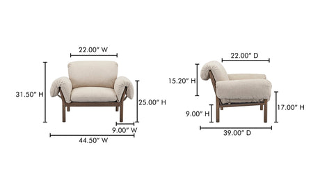 Cardero Lounge Chair Beige by Moe's Home at Eve Furniture