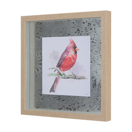 Cardinal II by Mercana Studio a Hand Embellished Textured Framed Art Print Matted under Glass by Mercana at Eve Furniture