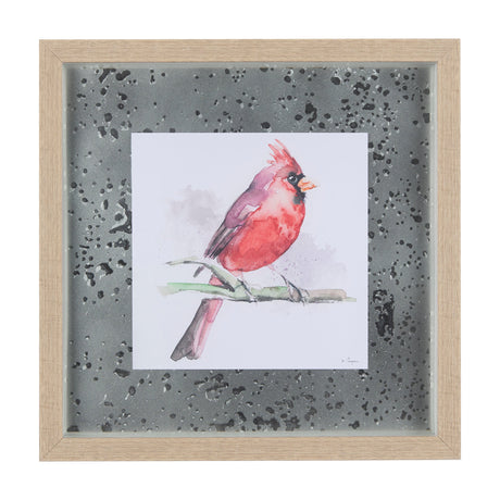 Cardinal II by Mercana Studio a Hand Embellished Textured Framed Art Print Matted under Glass by Mercana at Eve Furniture