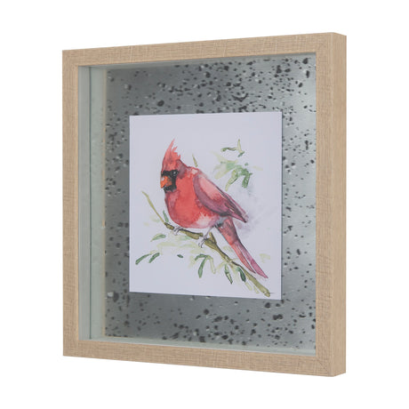 Cardinal III by Mercana Studio a Hand Embellished Textured Framed Art Print Matted under Glass by Mercana at Eve Furniture