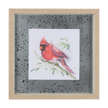 Cardinal III by Mercana Studio a Hand Embellished Textured Framed Art Print Matted under Glass by Mercana at Eve Furniture