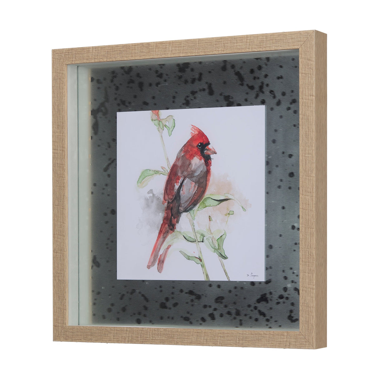 Cardinal IV by Mercana Studio a Hand Embellished Textured Framed Art Print Matted under Glass by Mercana at Eve Furniture