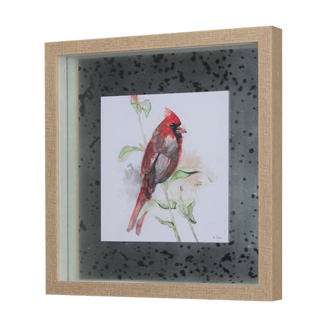 Cardinal IV by Mercana Studio a Hand Embellished Textured Framed Art Print Matted under Glass by Mercana at Eve Furniture