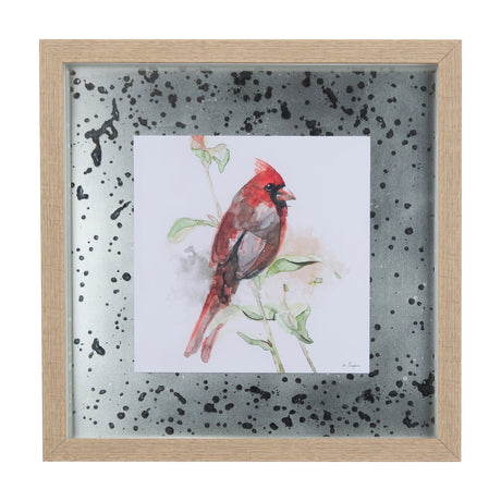 Cardinal IV by Mercana Studio a Hand Embellished Textured Framed Art Print Matted under Glass by Mercana at Eve Furniture