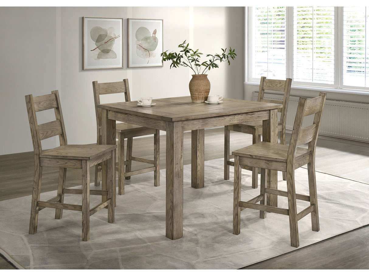 Cardova Vineyard Oak 5-piece Counter Height Dining Table Set by Coaster at Eve Furniture