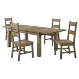 Cardova Vineyard Oak 5-piece Extension Table Dining Set by Coaster at Eve Furniture