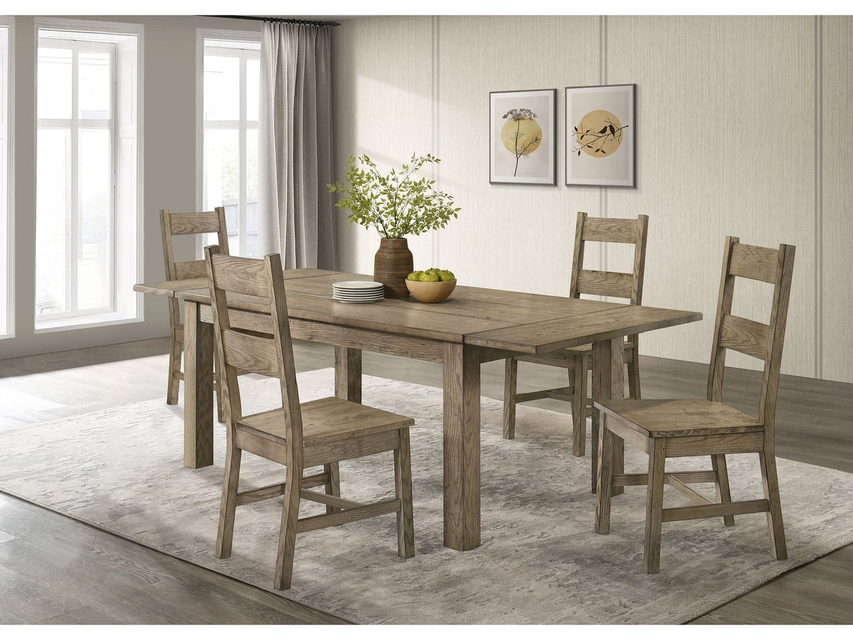 Cardova Vineyard Oak 5-piece Extension Table Dining Set by Coaster at Eve Furniture