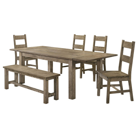 Cardova Vineyard Oak 6-piece Extension Table Dining Set by Coaster at Eve Furniture
