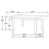 Cardova Vineyard Oak 87-inch Solid Wood Extension Dining Table by Coaster at Eve Furniture