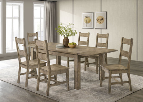 Cardova Vineyard Oak 87-inch Solid Wood Extension Dining Table by Coaster at Eve Furniture
