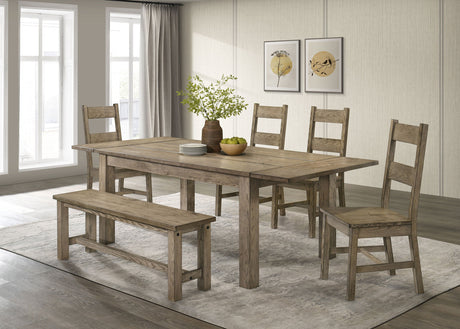 Cardova Vineyard Oak 87-inch Solid Wood Extension Dining Table by Coaster at Eve Furniture