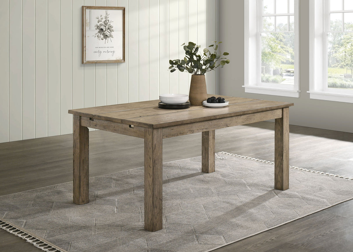 Cardova Vineyard Oak 87-inch Solid Wood Extension Dining Table by Coaster at Eve Furniture