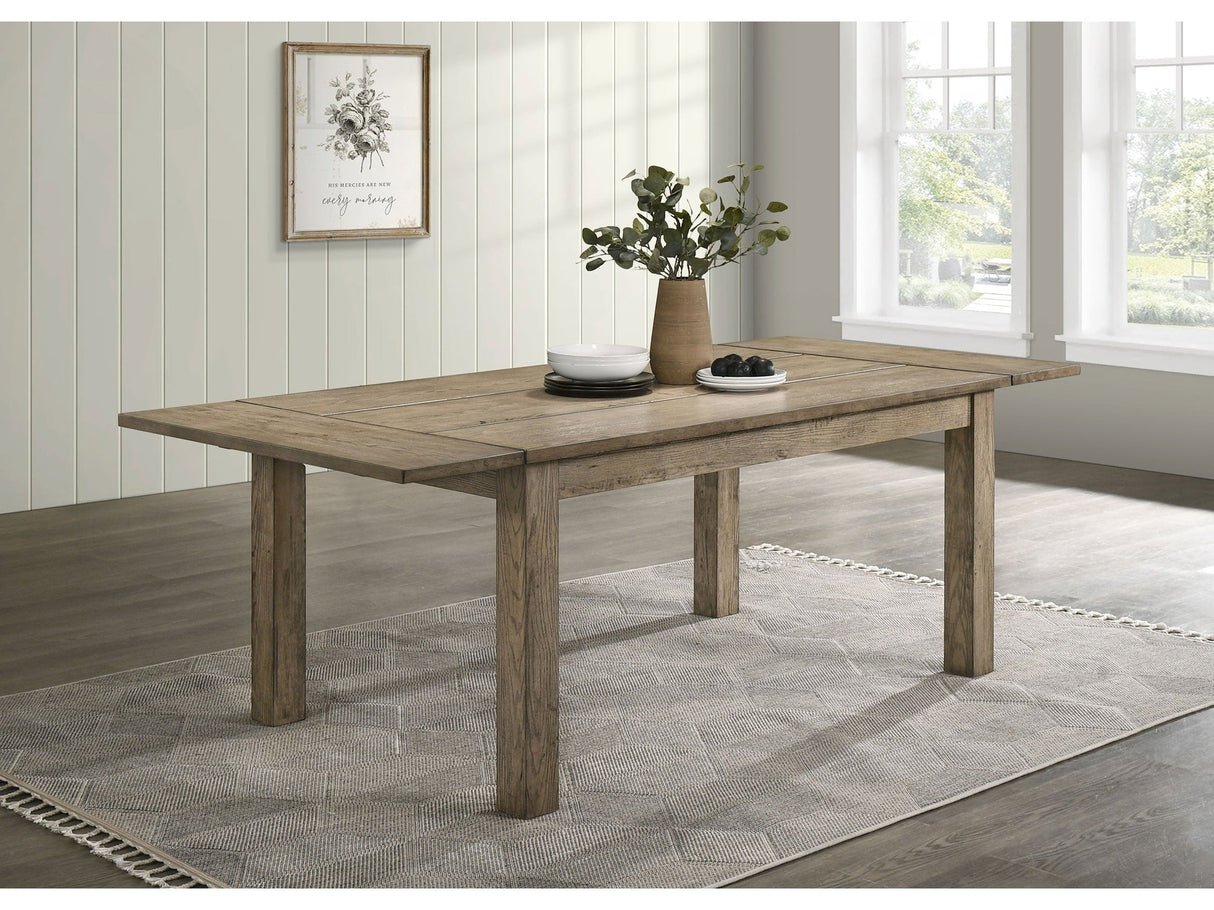 Cardova Vineyard Oak 87-inch Solid Wood Extension Dining Table by Coaster at Eve Furniture