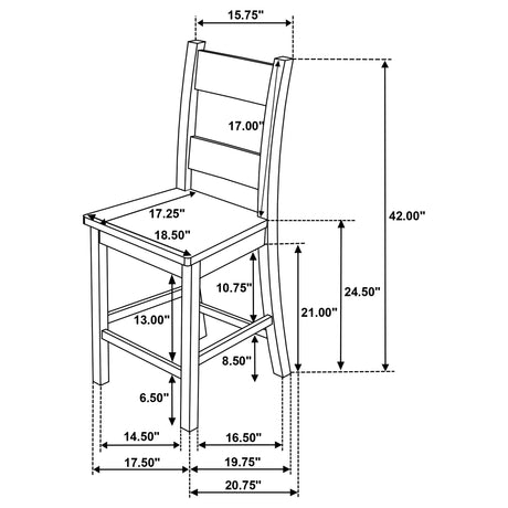 Cardova Vineyard Oak Counter Height Dining Chair (Set of 2) by Coaster at Eve Furniture