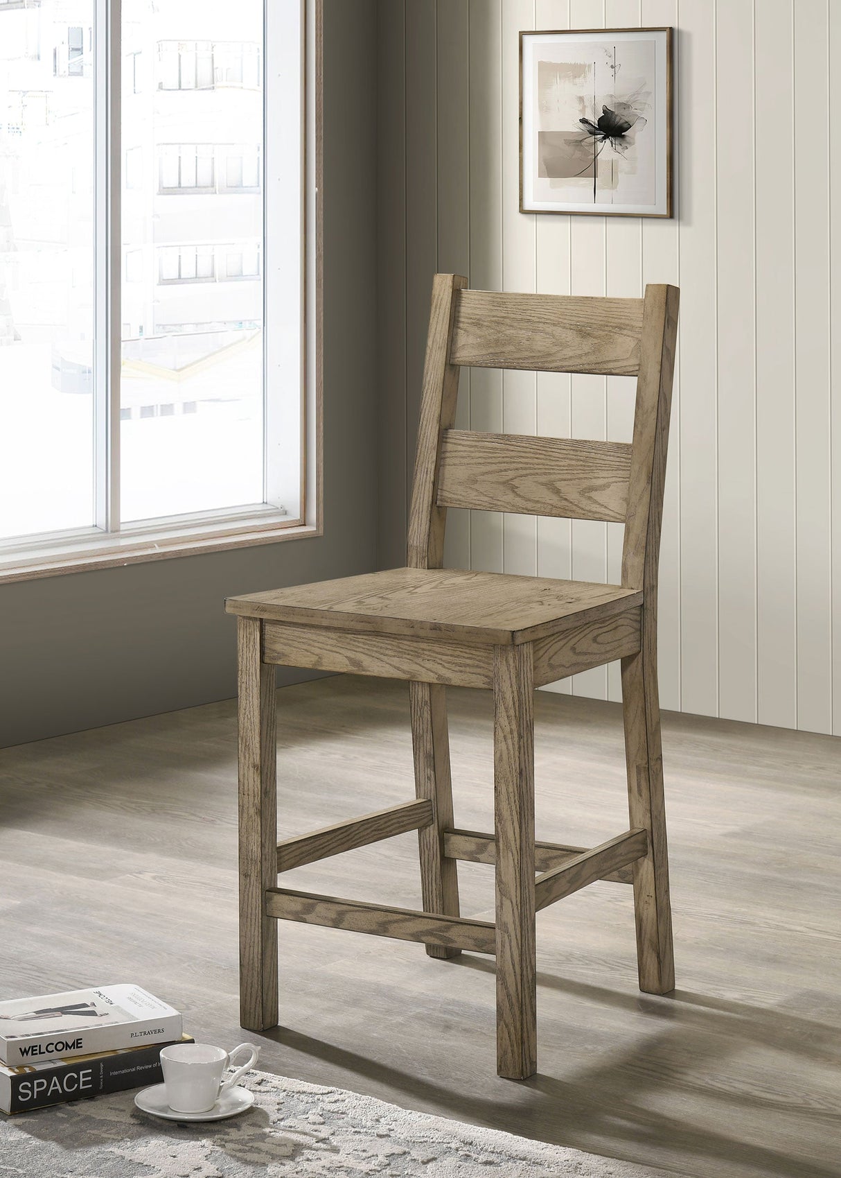 Cardova Vineyard Oak Counter Height Dining Chair (Set of 2) by Coaster at Eve Furniture