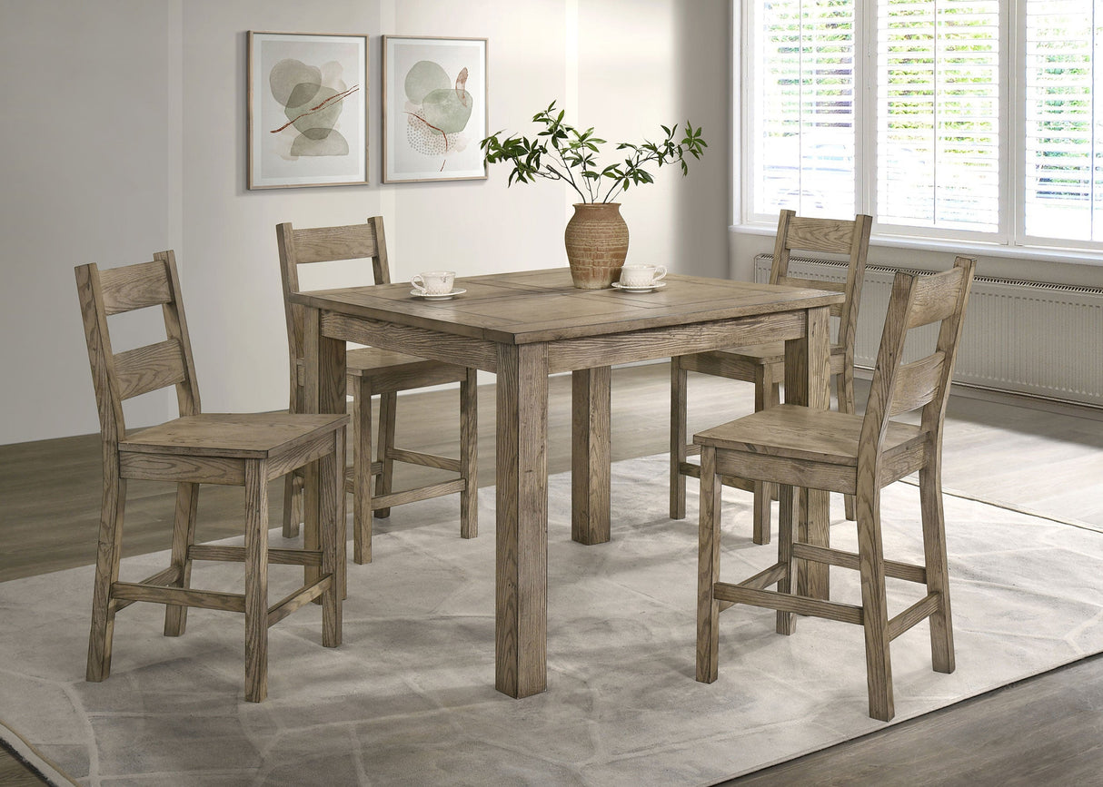 Cardova Vineyard Oak Square Counter Height Dining Table by Coaster at Eve Furniture