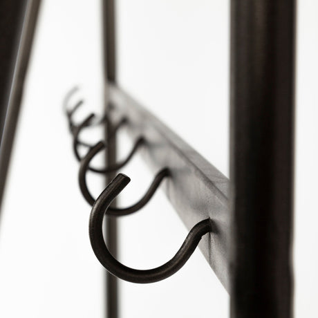 Carell Black Metal And Wood Shelf Hall Tree by Mercana at Eve Furniture