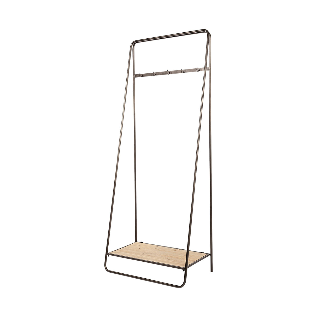 Carell Black Metal And Wood Shelf Hall Tree by Mercana at Eve Furniture