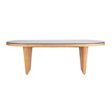 Caren Natural Rattan and Glass 95" Oval Dining Table by TOV Furniture at Eve Furniture