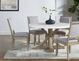 Carena Wheat/Gray Round Marble Top Dining Room Set by Steve Silver at Eve Furniture