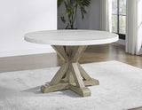 Carena Wheat/Gray Round Marble Top Dining Room Set by Steve Silver at Eve Furniture