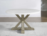 Carena Wheat/Gray Round Marble Top Dining Room Set by Steve Silver at Eve Furniture