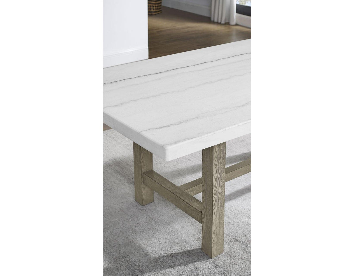 Carena 78-inch White Marble Table by Steve Silver at Eve Furniture