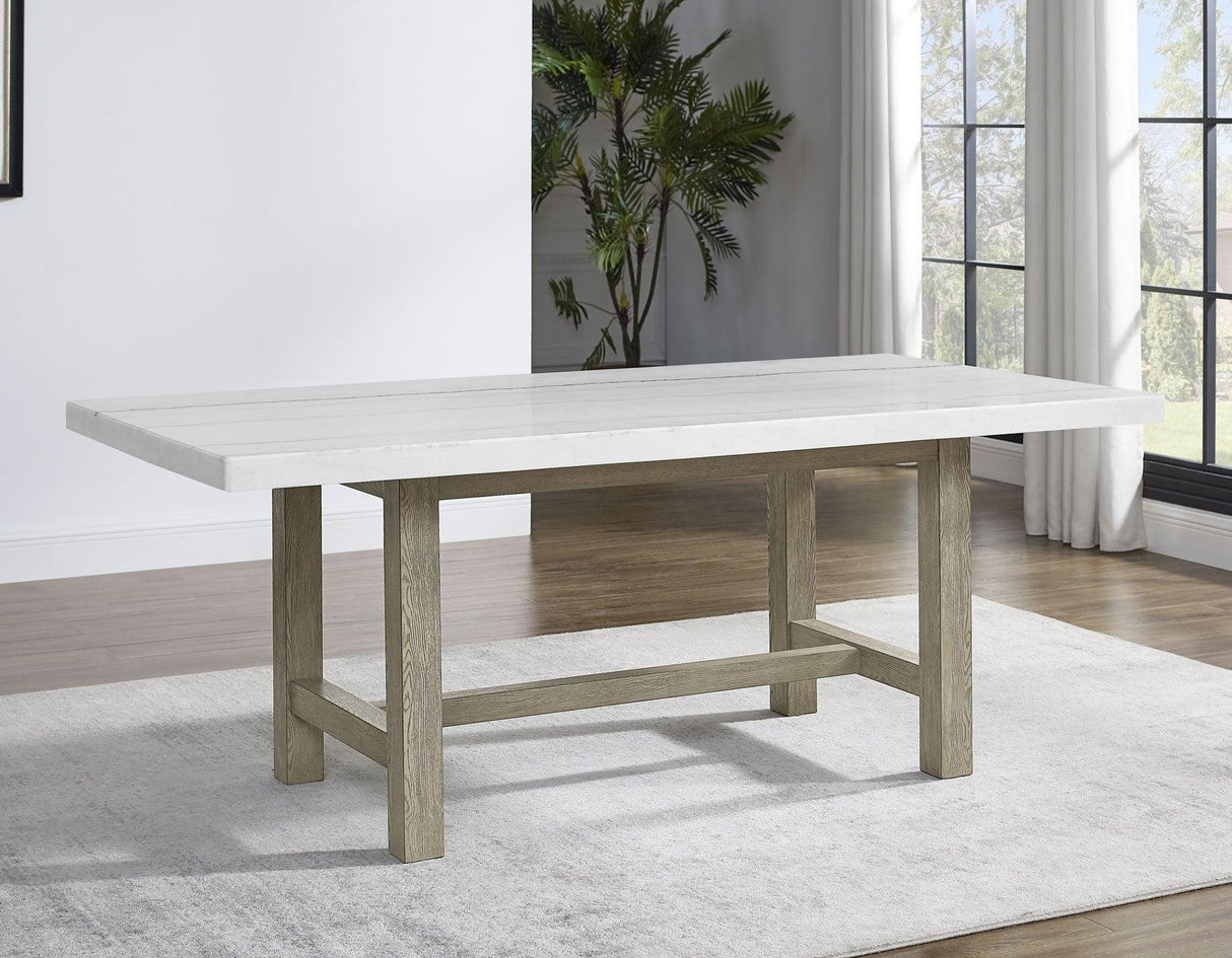 Carena 78-inch White Marble Table by Steve Silver at Eve Furniture