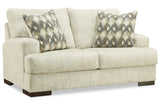 Caretti Parchment Loveseat by Ashley at Eve Furniture
