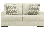 Caretti Parchment Loveseat by Ashley at Eve Furniture