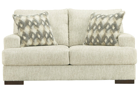 Caretti Parchment Loveseat by Ashley at Eve Furniture