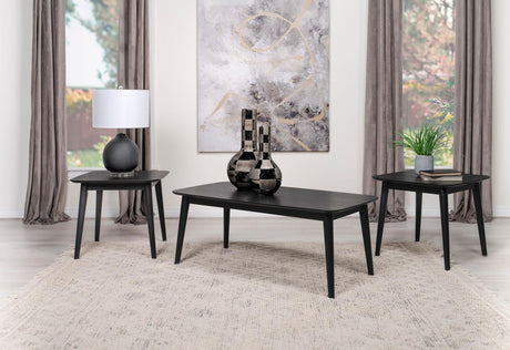 Carey Black 3-piece Occasional Set with Coffee and End Tables by Coaster at Eve Furniture