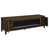 Carey Dark Pine 79-inch TV Stand Fireplace Media Console by Coaster at Eve Furniture