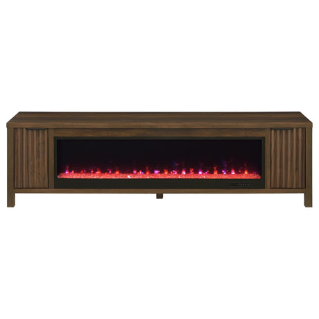 Carey Dark Pine 79-inch TV Stand Fireplace Media Console by Coaster at Eve Furniture