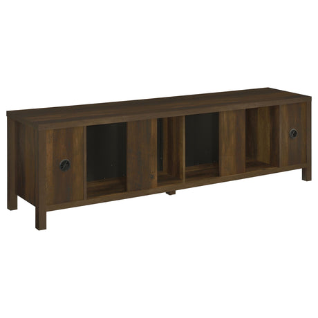 Carey Dark Pine 79-inch TV Stand Fireplace Media Console by Coaster at Eve Furniture