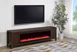 Carey Dark Pine 79-inch TV Stand Fireplace Media Console by Coaster at Eve Furniture