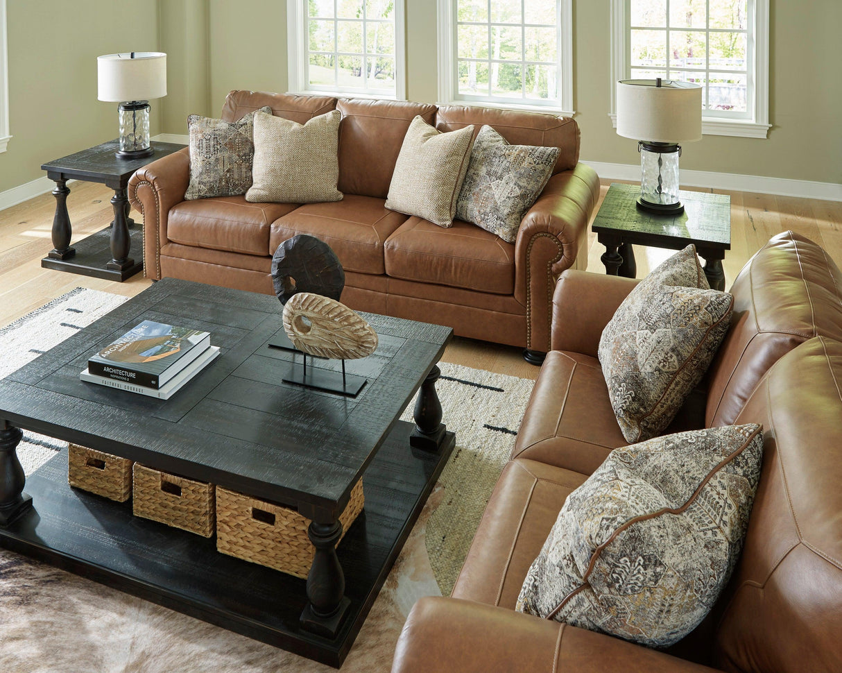 Carianna Caramel Leather Living Room Set by Ashley at Eve Furniture