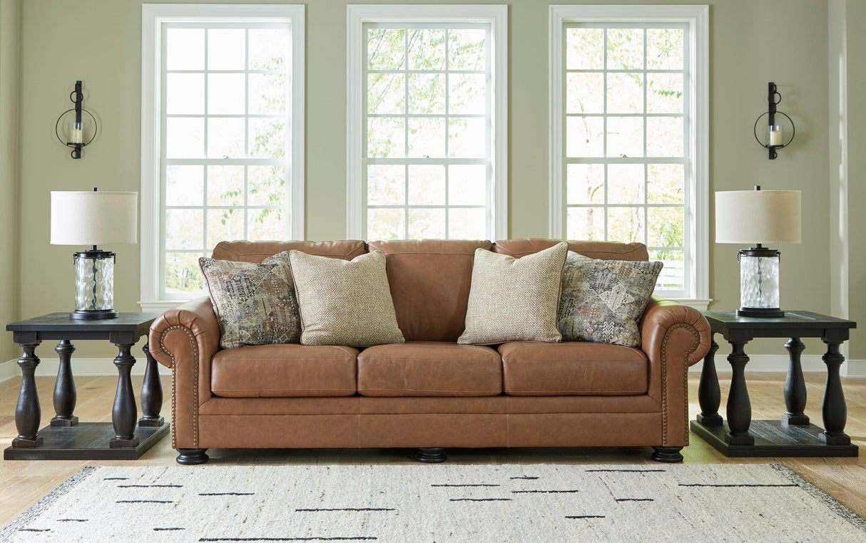 Carianna Caramel Leather Living Room Set by Ashley at Eve Furniture