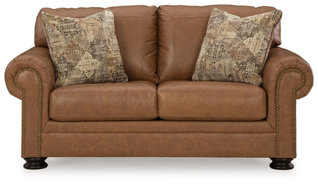 Carianna Caramel Loveseat by Ashley at Eve Furniture