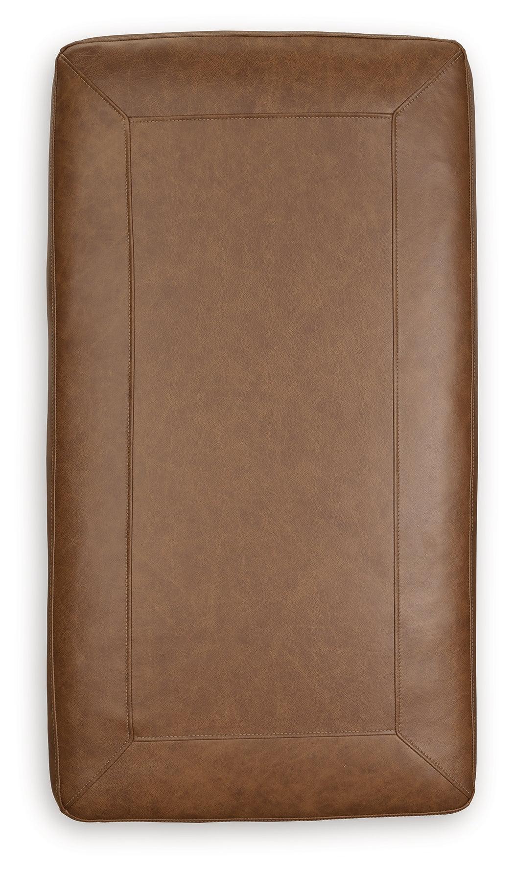 Carianna Caramel Ottoman by Ashley at Eve Furniture