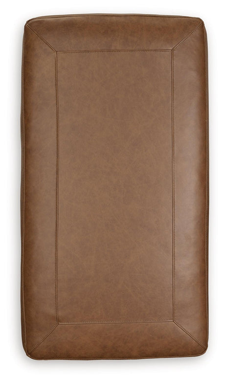 Carianna Caramel Ottoman by Ashley at Eve Furniture