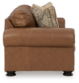 Carianna Caramel Queen Leather Sofa Sleeper by Ashley at Eve Furniture