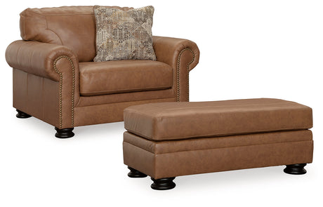 Carianna Chair and Ottoman in Caramel by Ashley at Eve Furniture